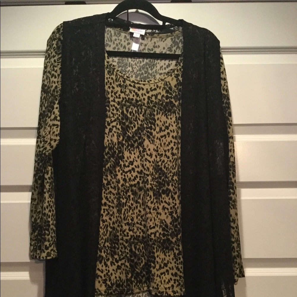 Lularoe XL Lynnae L black lace joy